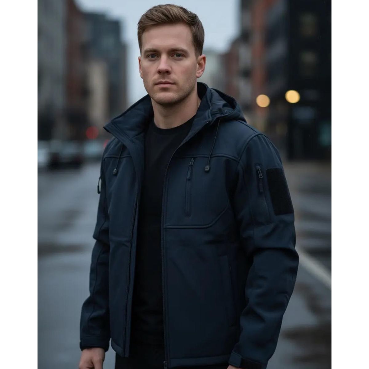 BLUE MOUNTAIN - Chaqueta Softshell Hombre Termica Impermeable Con Micropolar
