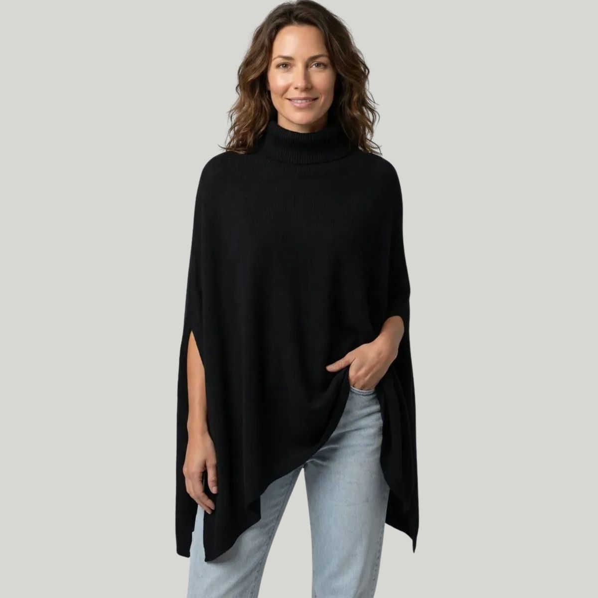 ARRAKASTA - Poncho de lana spandex