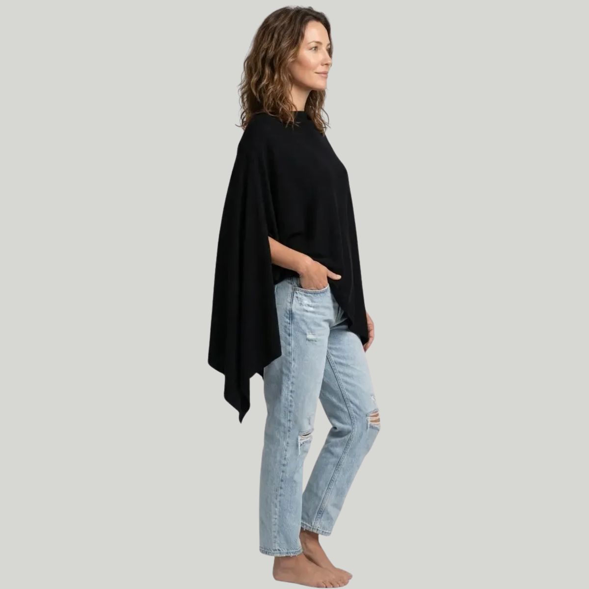 ARRAKASTA - Poncho de lana spandex