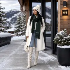 GENERICO - Bufanda Verde De Invierno En Tejido Suave De Cashmere