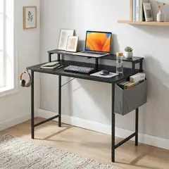 VIDITA - Escritorio 100cm Con Soporte Bolsa Gancho Lateral Estructura Metálica