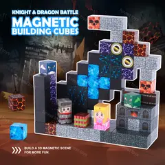 VATYERTY - 100 bloques de construcción magnéticos de caballero y dragón