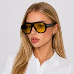 NOVY - Maxi Lentes Gafas De Sol Retro Piloto Aviador Mujer Uv400