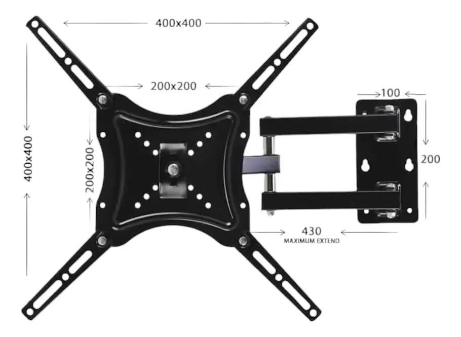 GENERICO Soporte Ajustable para TV LED LCD Plasma 26 a 60 Pulgadas