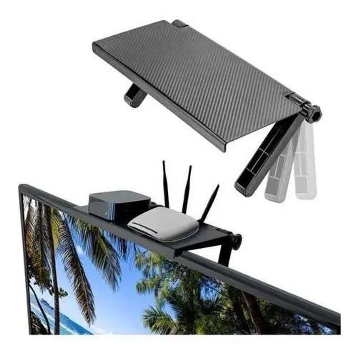 GENERICO - Repisa Estante Ajustable y Plegable para Pantalla TV