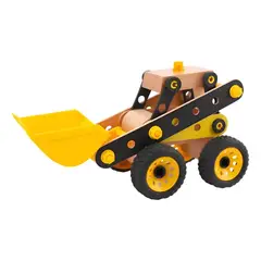GENERICO - Camión Excavadora Didáctico de Madera para Niños