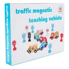 GENERICO - Juego de Vehículos Magnéticos de Madera para Niños