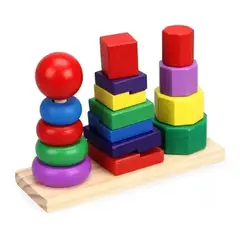 GENERICO - Torre triple de madera con formas geométricas