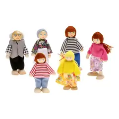 GENERICO - Set de 6 Muñecos Familia para Juego de Casa