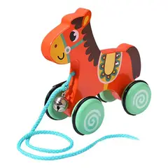 GENERICO - Arrastre de caballito de madera para niños