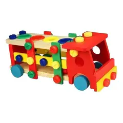 GENERICO - Camión de madera desmontable educativo para niños