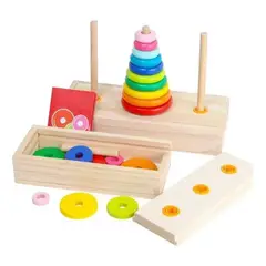 GENERICO - Torre de Apilamiento de Madera para Niños