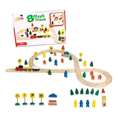 GENERICO - Juego de Pista de Tren de Madera 48 Piezas