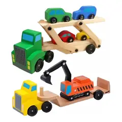 GENERICO - Pack 2 Camiones de Madera Didácticos para Niños