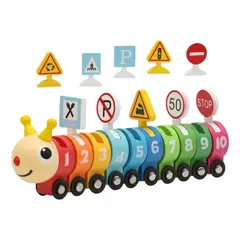 GENERICO - Tren Educativo de Madera con Oruga para Niños