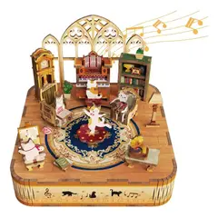 GENERICO - Miniatura Armable Caja Musical Cats Family