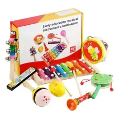 GENERICO - Set de Instrumentos Musicales Sensoriales de Madera para