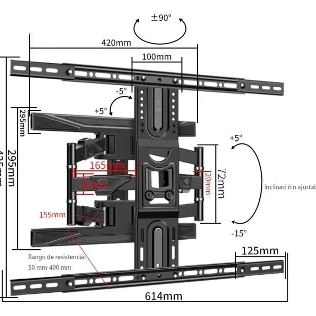 GENERICO - Soporte TV Base Articulado Giratorio para Pantallas 40-80