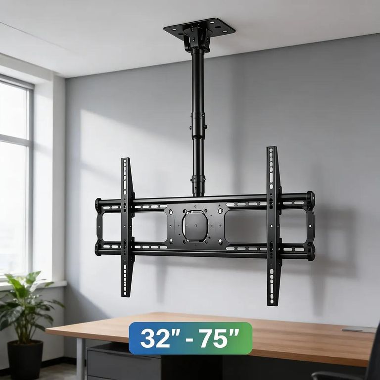 GENERICO Soporte de techo ajustable para TV 39 a 75 pulgadas negro