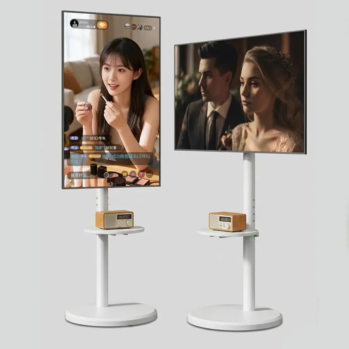 GENERICO - Soporte TV Pedestal Móvil Blanco para 42 Pulgadas