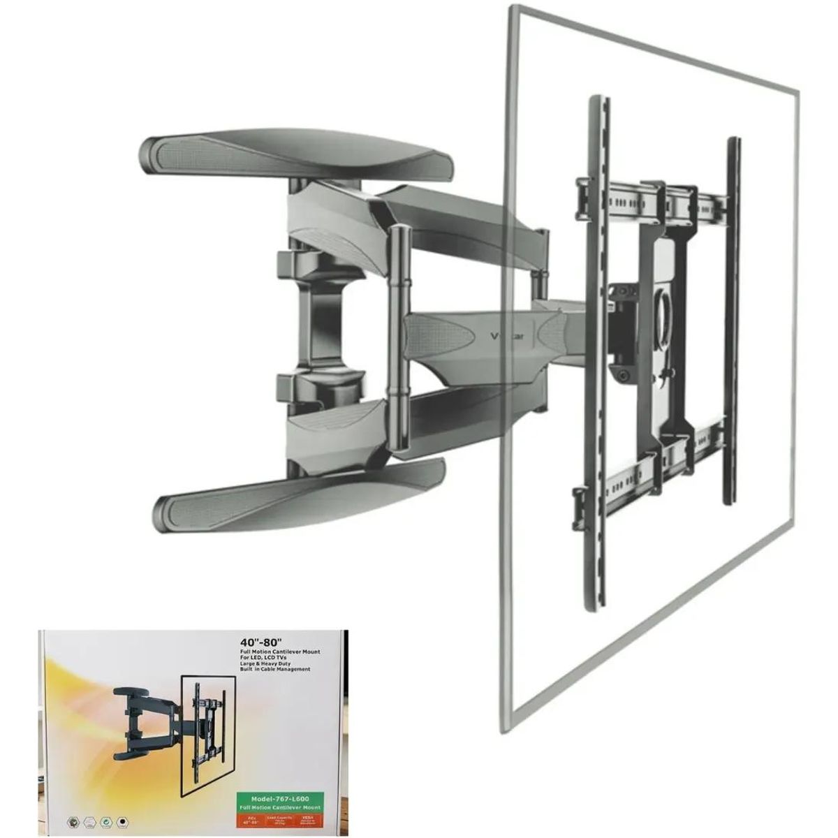 GENERICO - Soporte articulado para TV de 40 a 80 pulgadas