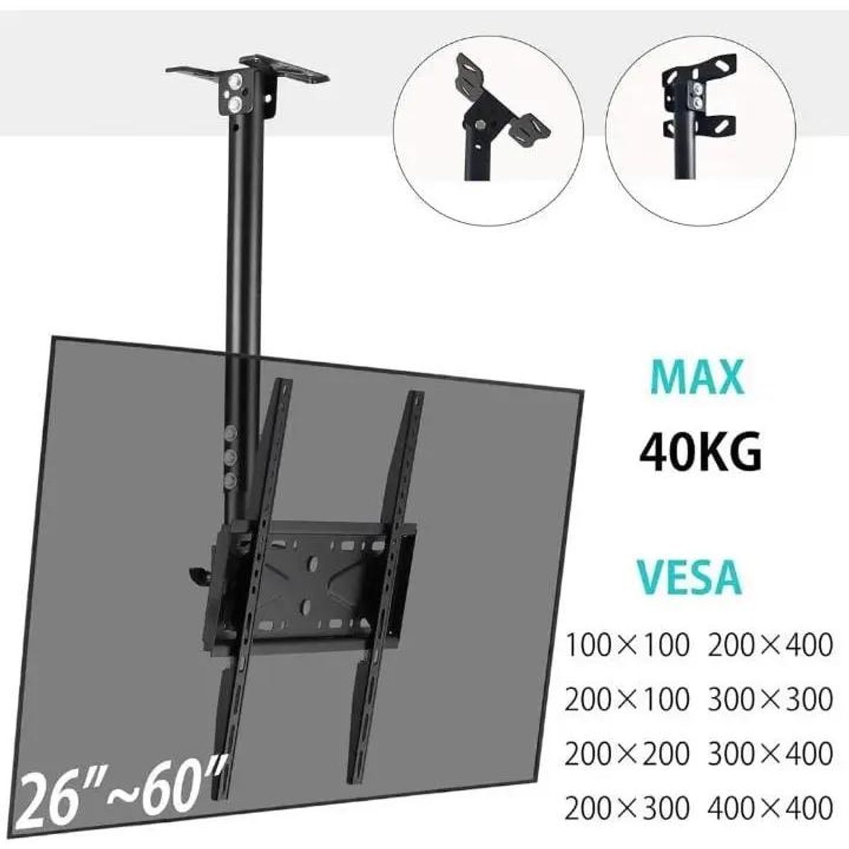 GENERICO - Soporte de techo ajustable para TV 26 a 60 pulgadas negro