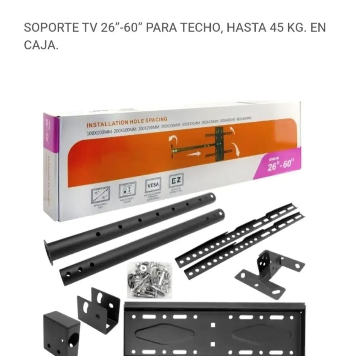 GENERICO - Soporte de techo para TV de 26 a 60 pulgadas hasta 45 kg