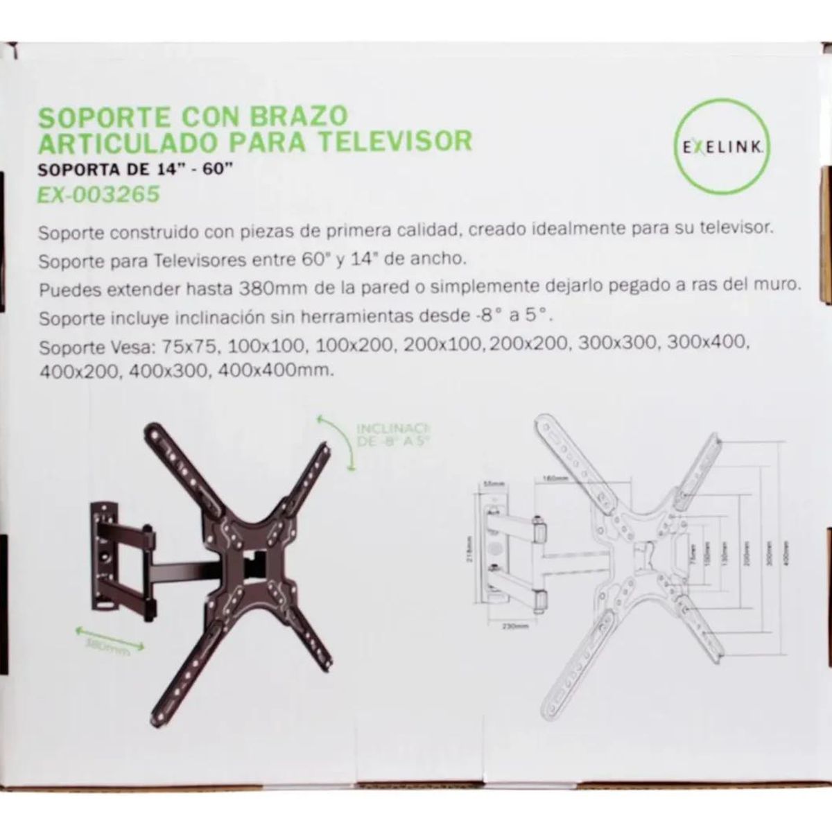 GENERICO - Soporte de TV con brazo articulado ajustable