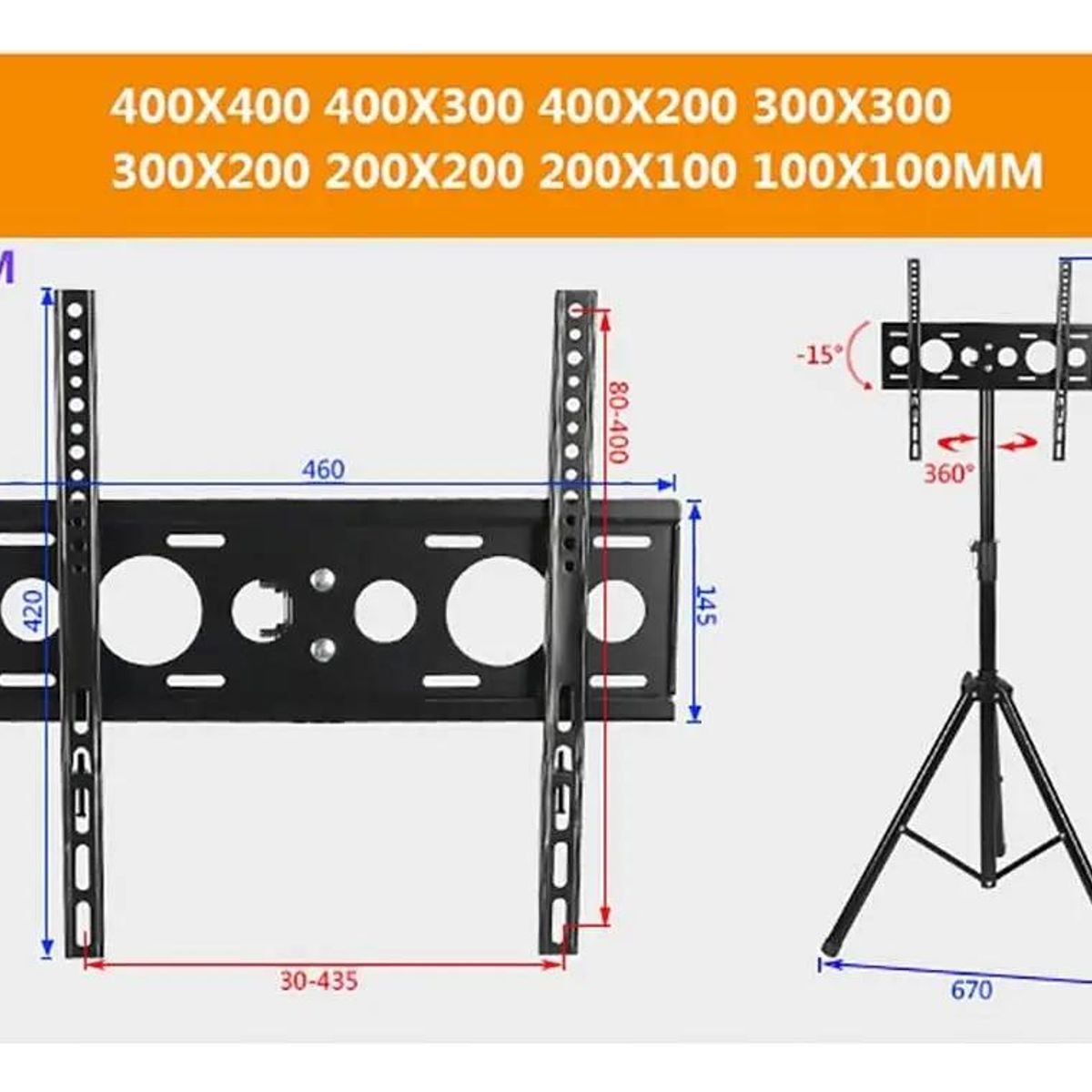 GENERICO - Base trípode pedestal para TV 32 a 55 pulgadas