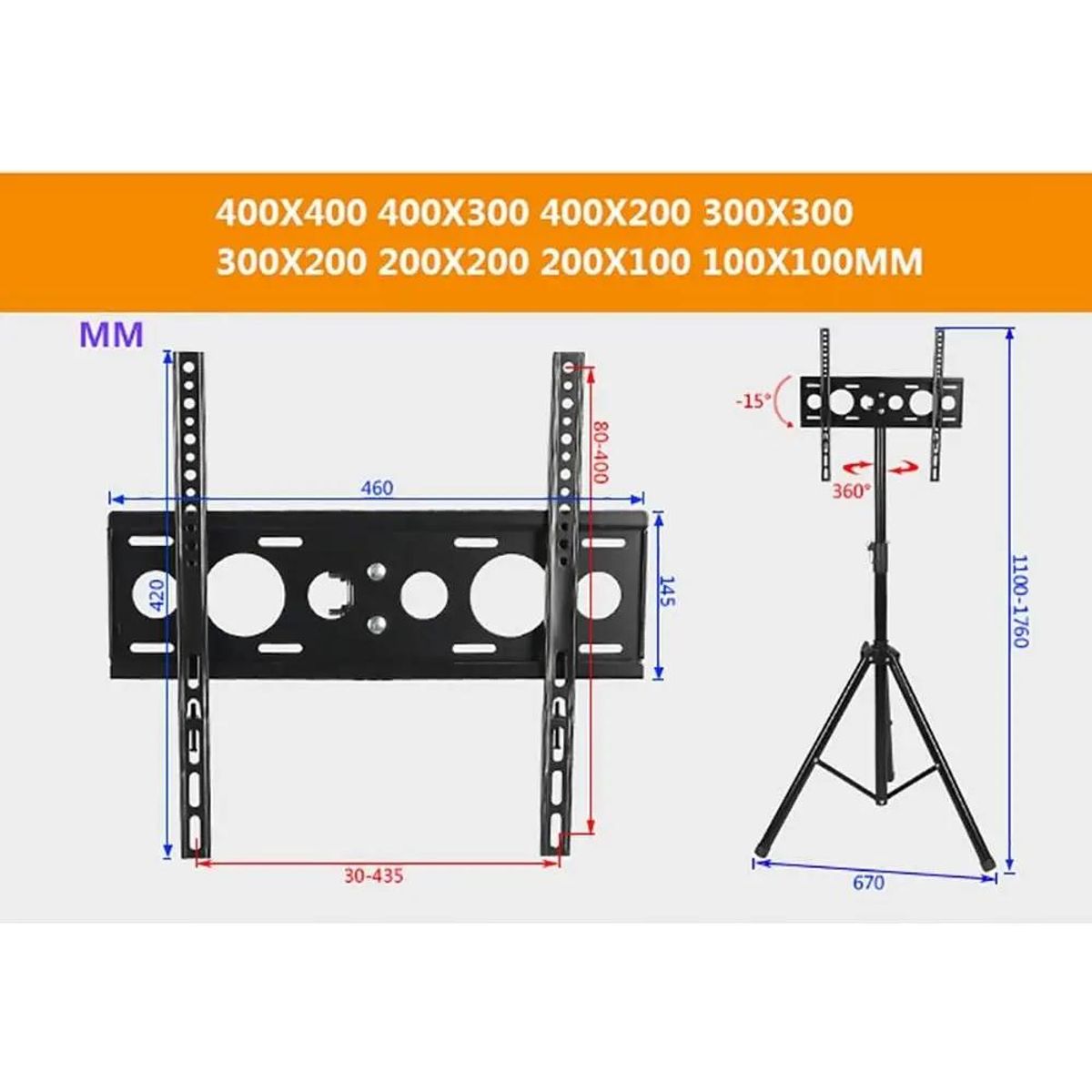 GENERICO - Base trípode pedestal para TV 32 a 55 pulgadas