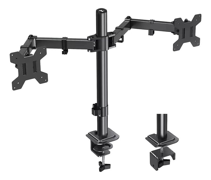 GENERICO Soporte Doble para 2 Monitores de Escritorio Base Negra
