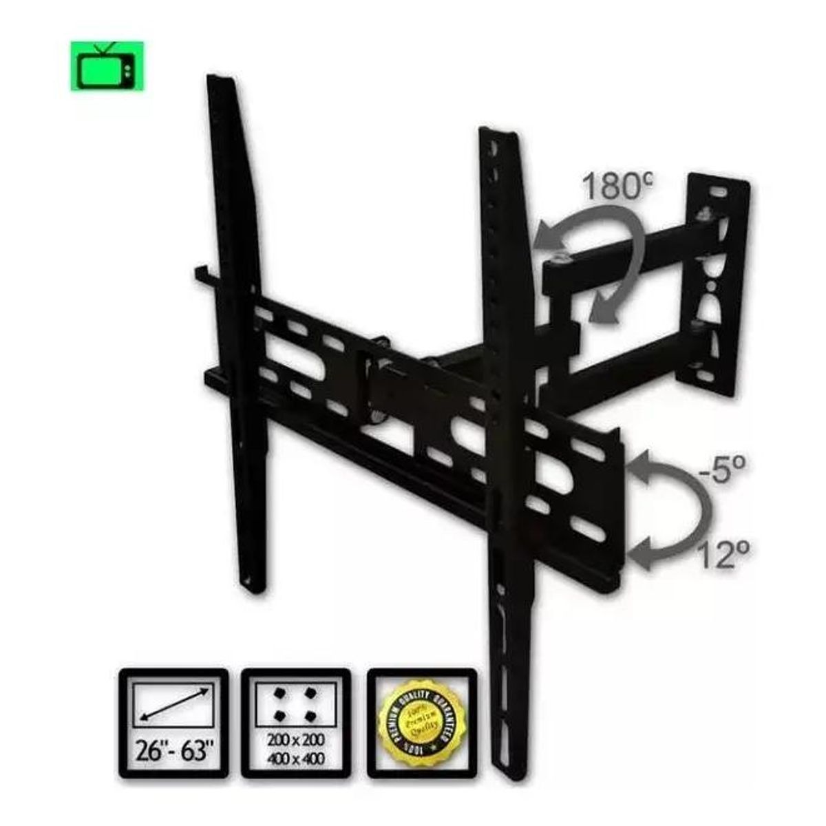 GENERICO - Soporte para TV de 26 a 63 pulgadas con giro 180°