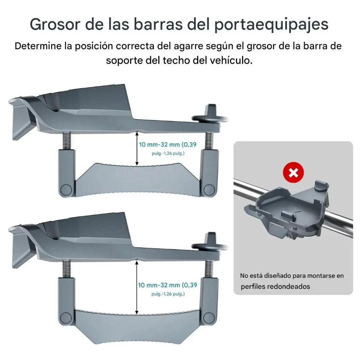 GENERICO - Soporte Mini Barra Porta Equipaje Aleación Aluminio