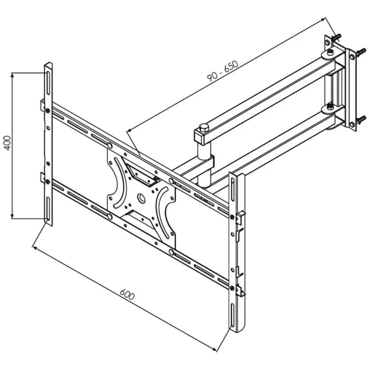 GENERICO - Soporte para TV con brazo de 65 cm para pantallas de 23 a