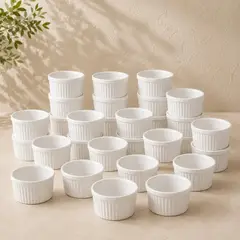 GENERICO - Pack 100 pocillos cerámica 6x3.5 cm para horno