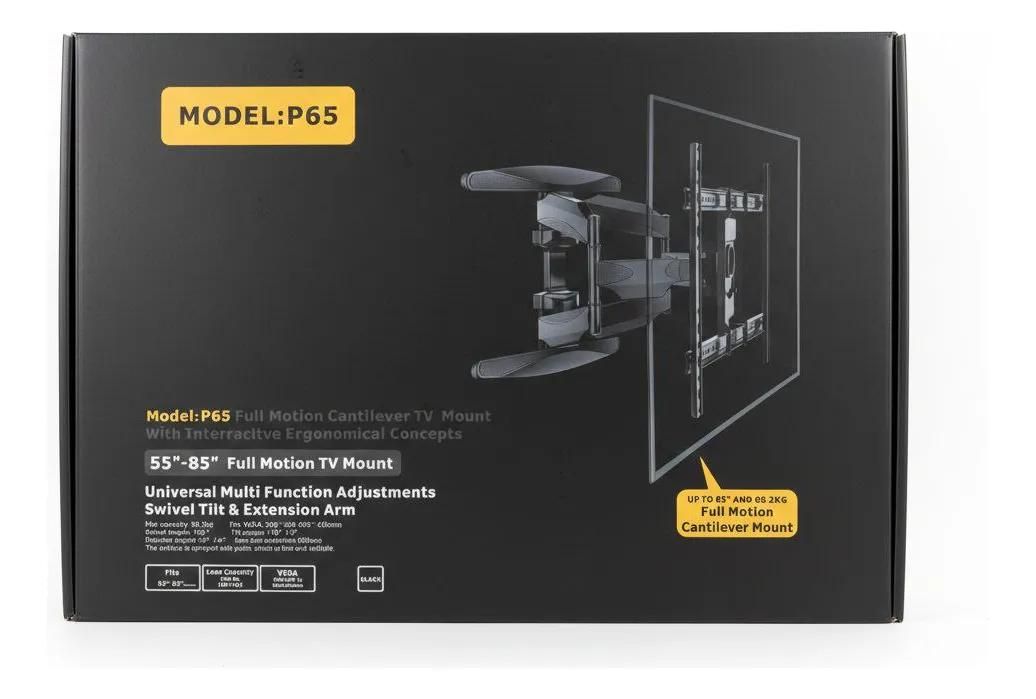 GENERICO Brazo Articulado Universal para TV 55-85 pulgadas Negro