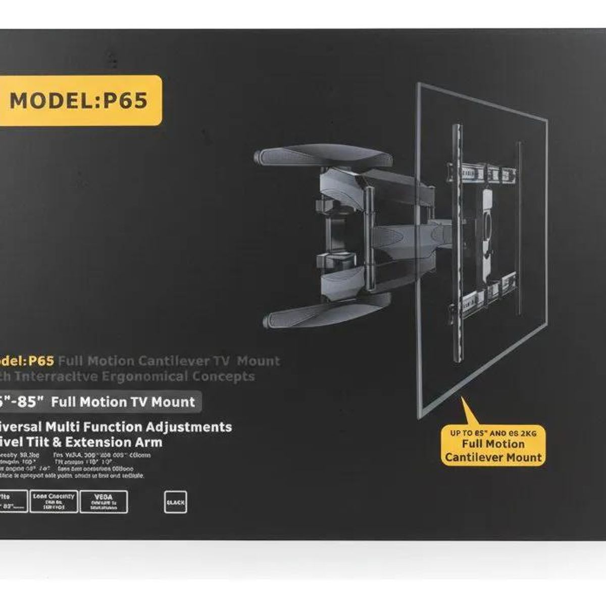 GENERICO - Brazo Articulado Universal para TV 55-85 pulgadas Negro