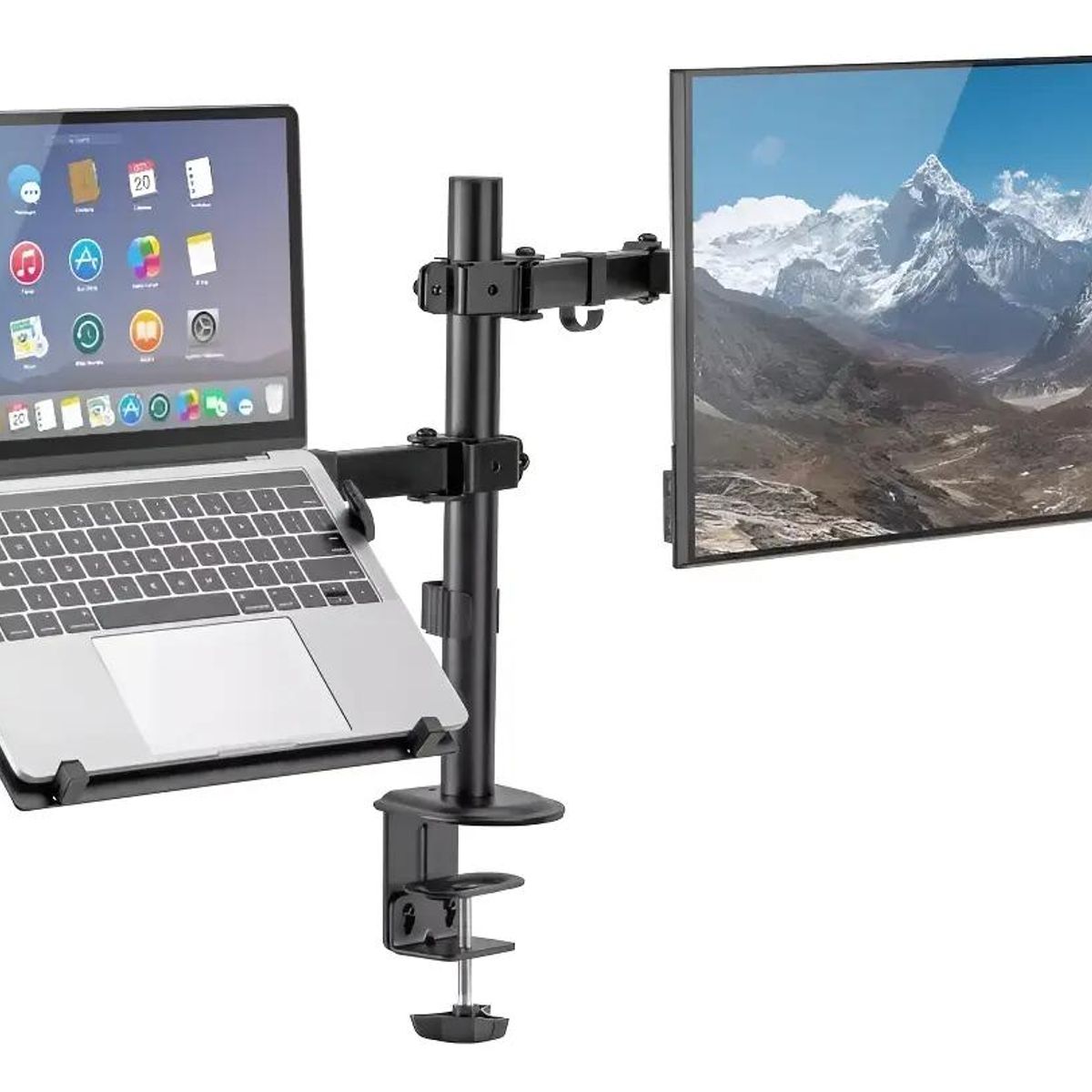 GENERICO - Soporte Articulado Ergonómico para Monitor y Laptop
