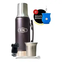 GENERICO - Set Matero Acero Inoxidable con Mate y Bombilla Negro