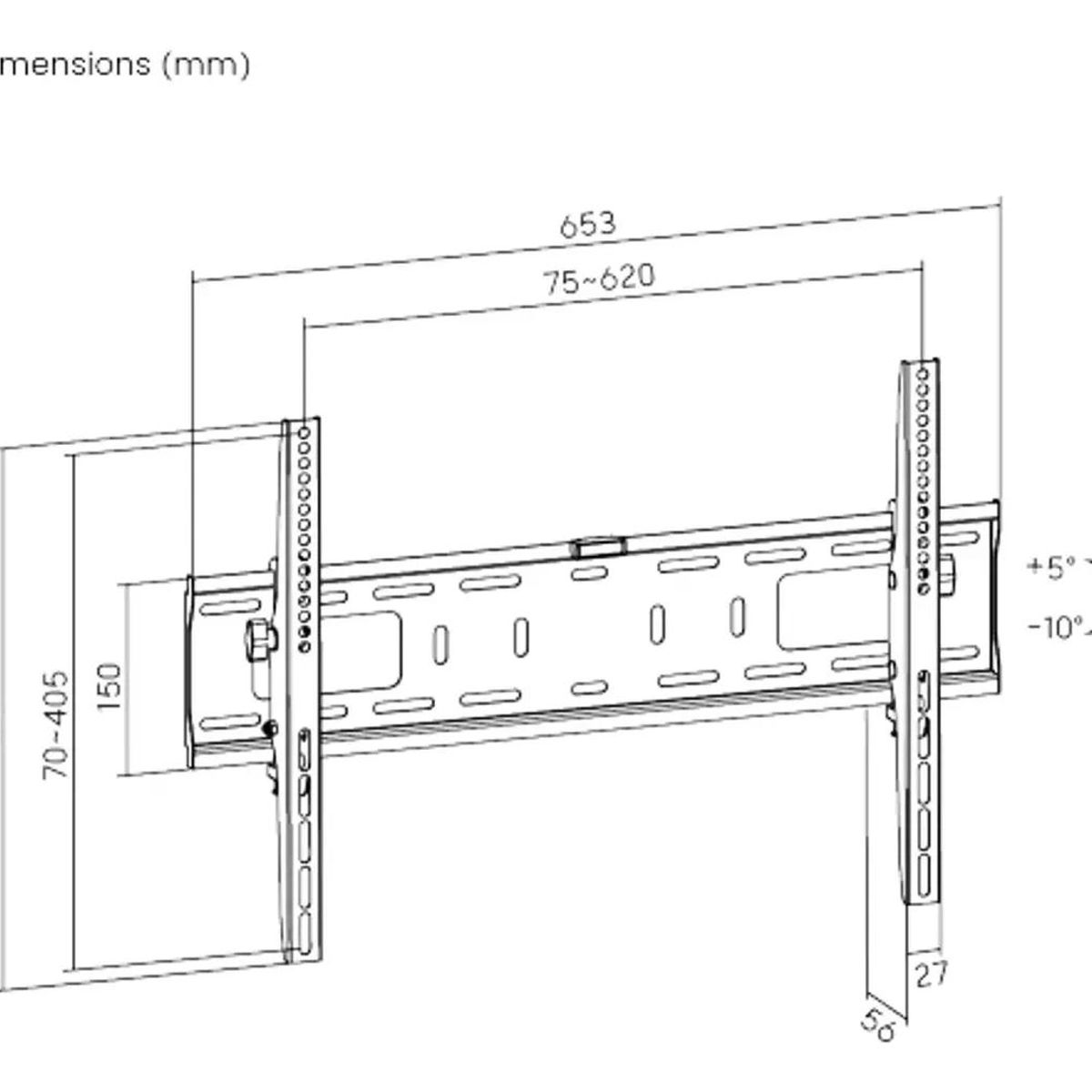 GENERICO - Soporte Fijo Inclinable para TV 32-75 pulgadas VESA
