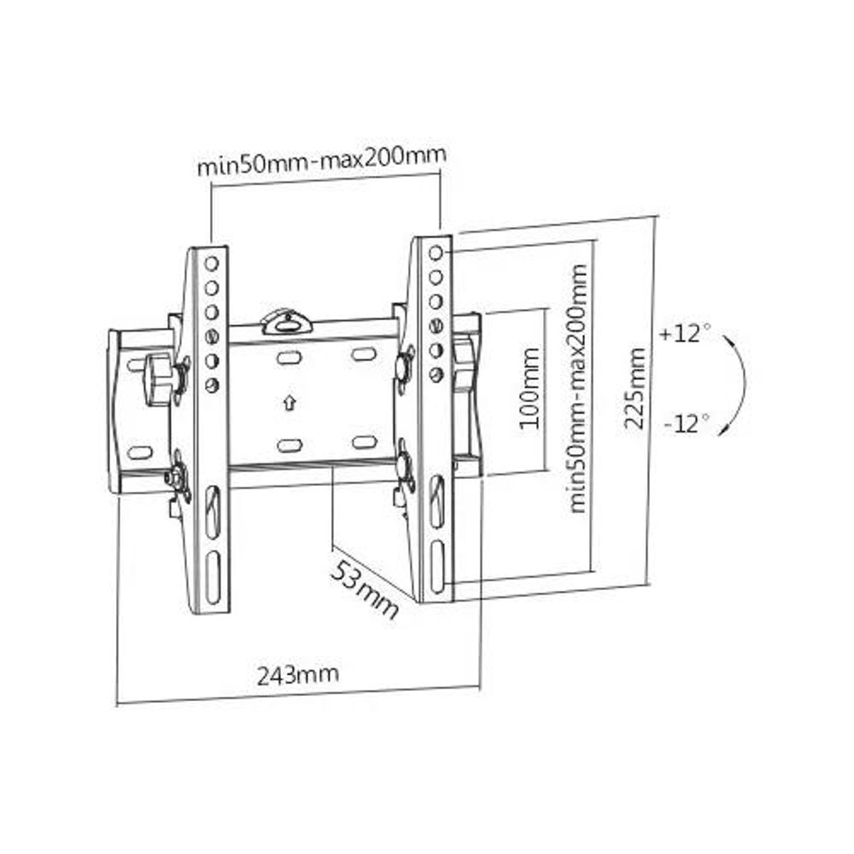 GENERICO - Soporte Premium Inclinable para Pantallas 19 a 43 Pulg