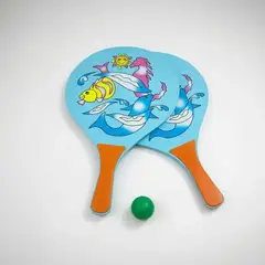 GENERICO - Set de Paletas y Pelota de Goma para Niños
