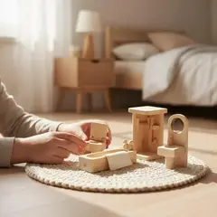 GENERICO - Set de muebles de madera para casa de muñecas