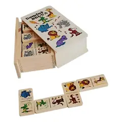 GENERICO - Dominó Didáctico en Caja de Madera para Niños