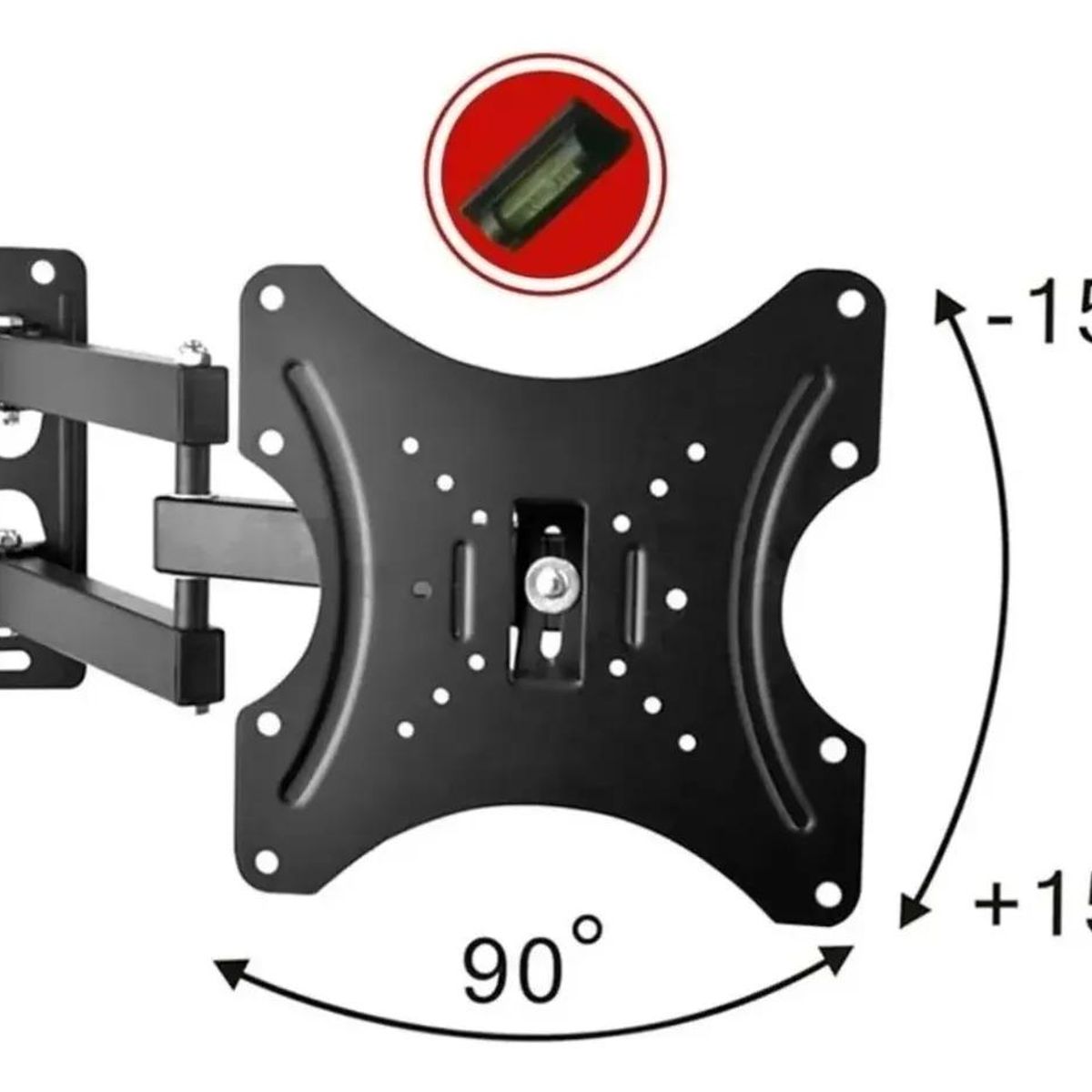 GENERICO - Soporte de TV con brazo ajustable 17 a 42 pulgadas negro