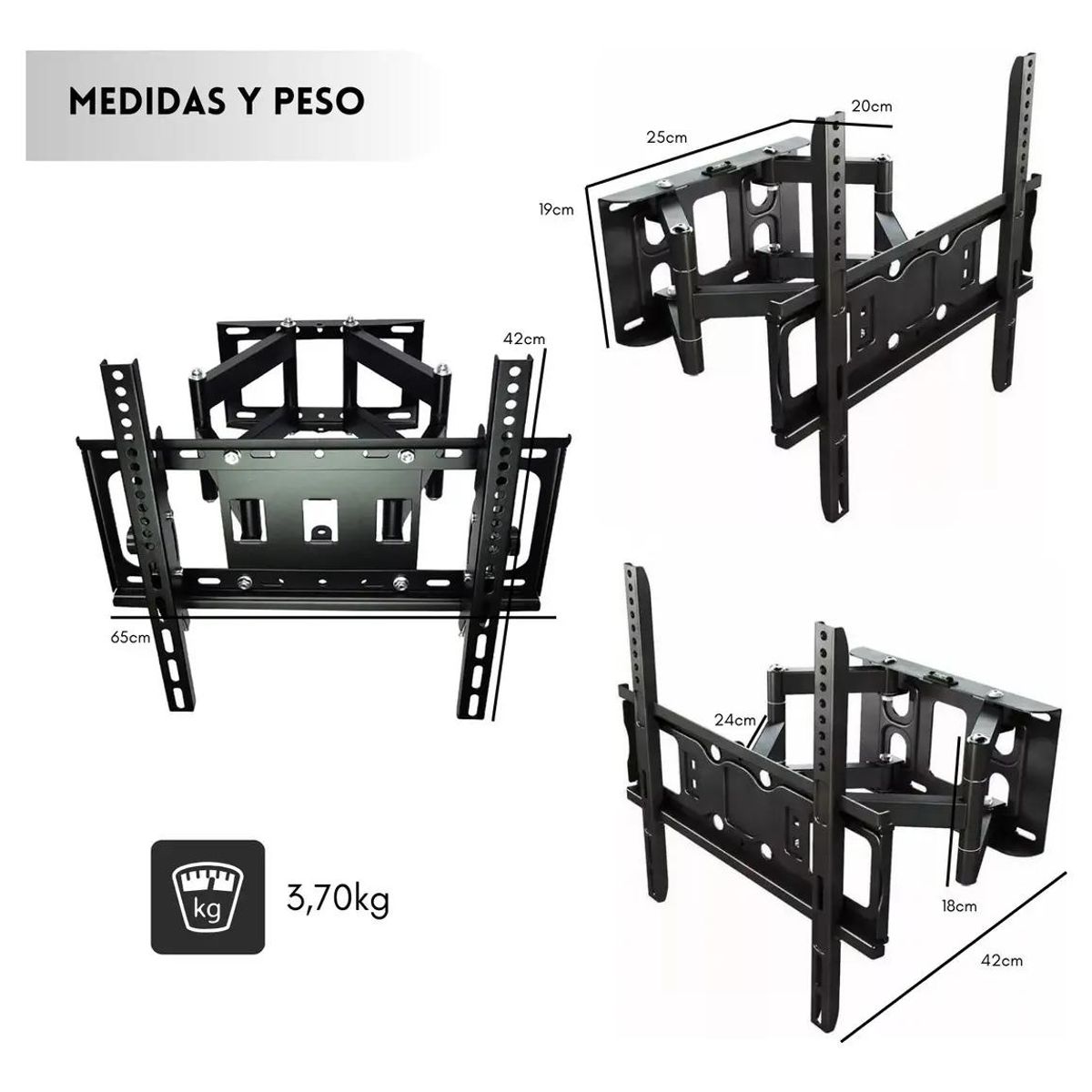 GENERICO - Soporte de Pared Articulado para TV 40-80 Pulgadas