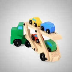 GENERICO - Camión Didáctico de Madera Multicolor con Rampa para Niñ