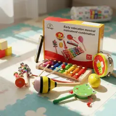 GENERICO - Set de Juguetes Didácticos Musicales de Madera para Bebés