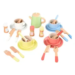 GENERICO - Juego de Cocina con Tazas y Tetera de Madera 29 Piezas