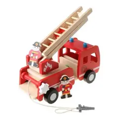 GENERICO - Camión de Bomberos de Madera para Niños